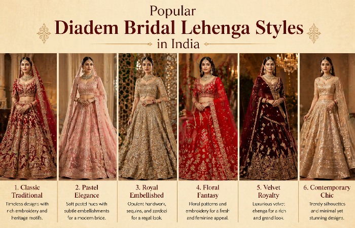 Popular Diadem Bridal Lehenga Styles in India